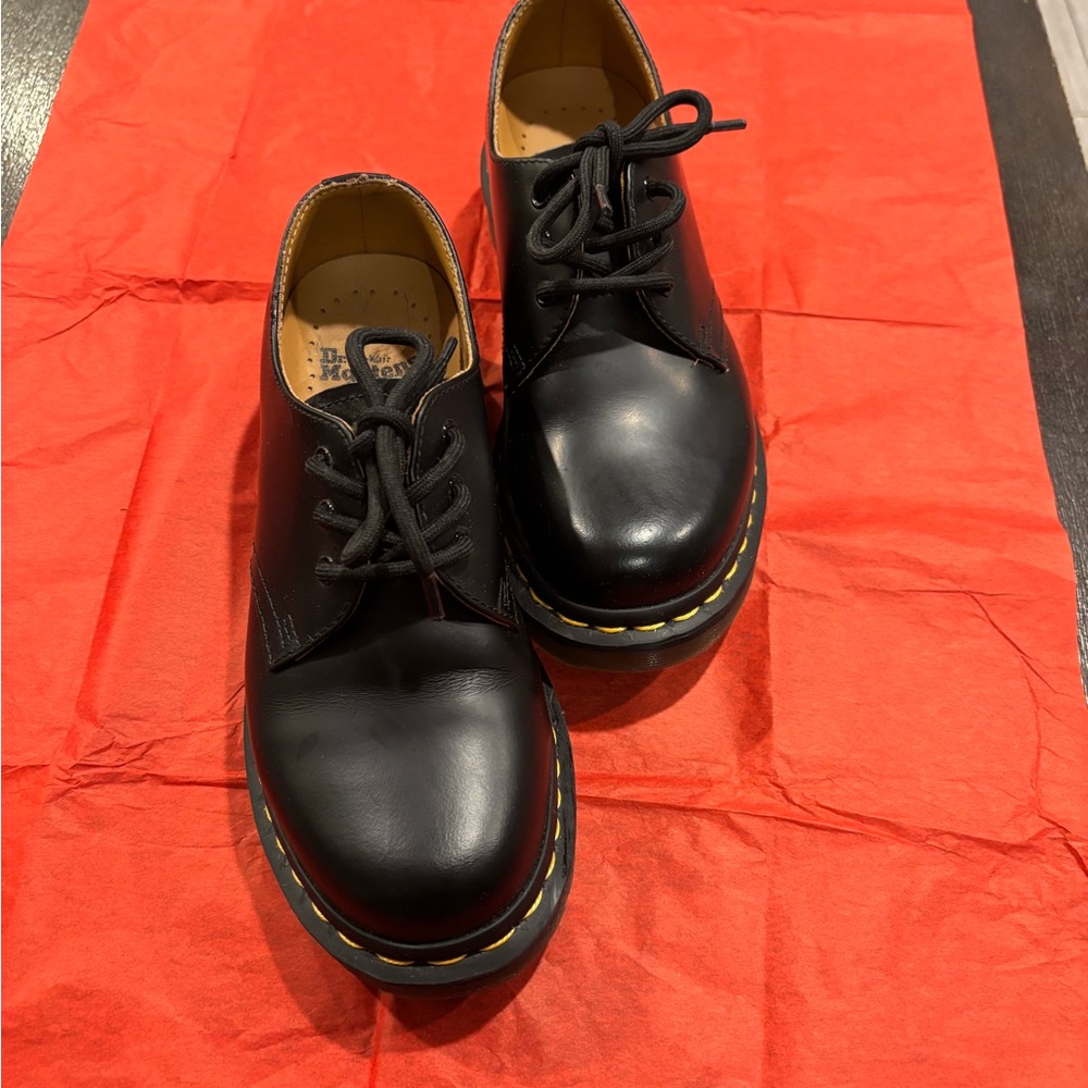 Dr. Martens Black Moccasins with Chunky Sole